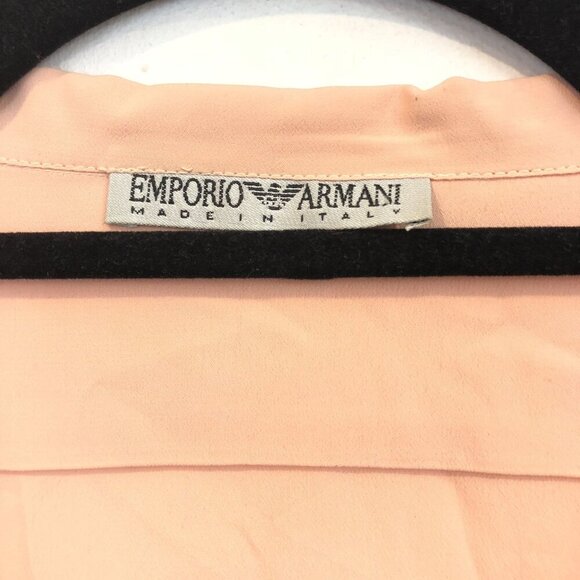 Emporio Armani Silk Blend Double Breasted Button Front Long Sleeve Blouse 40 - Picture 3 of 12